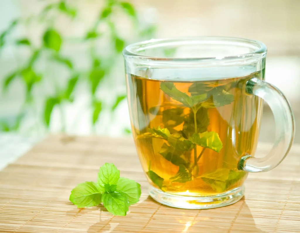 Minty Green tea shot